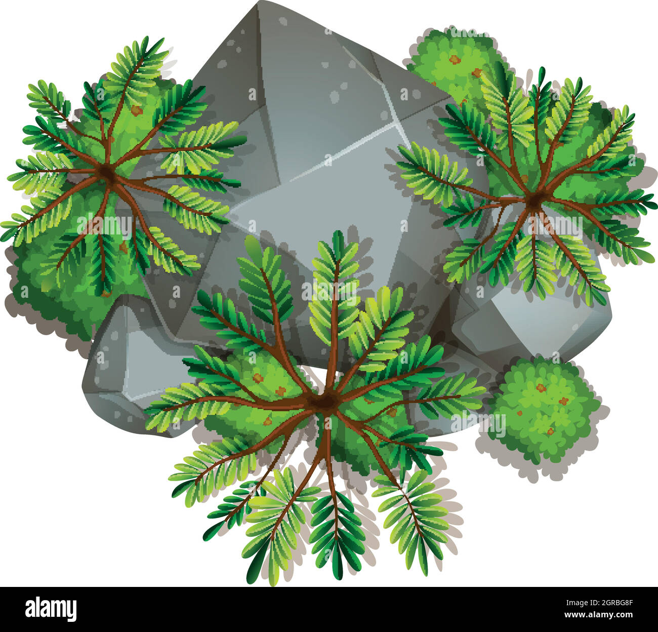 Un rocher naturel isolé Illustration de Vecteur