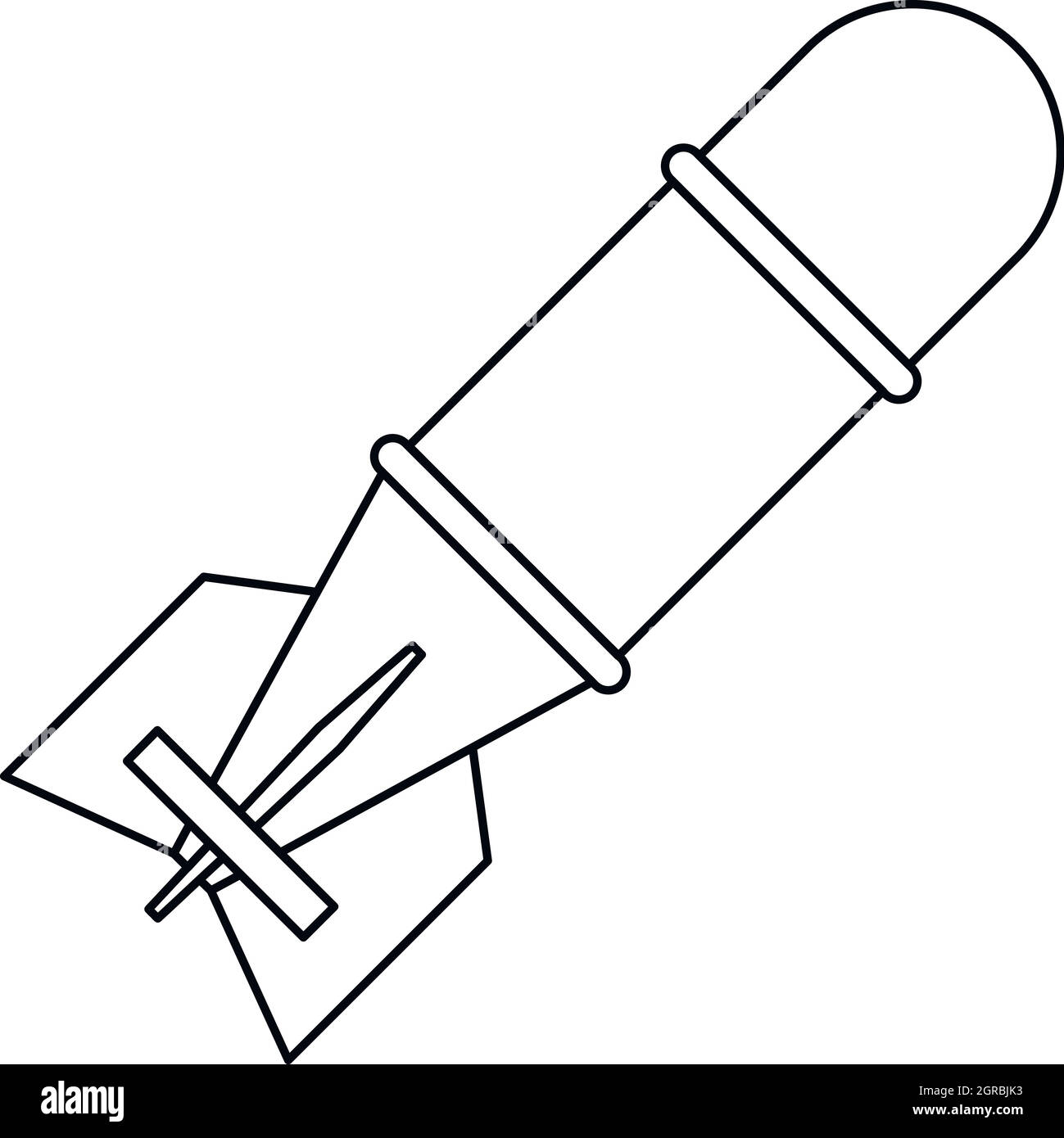 Style du contour, l'icône de la bombe Illustration de Vecteur