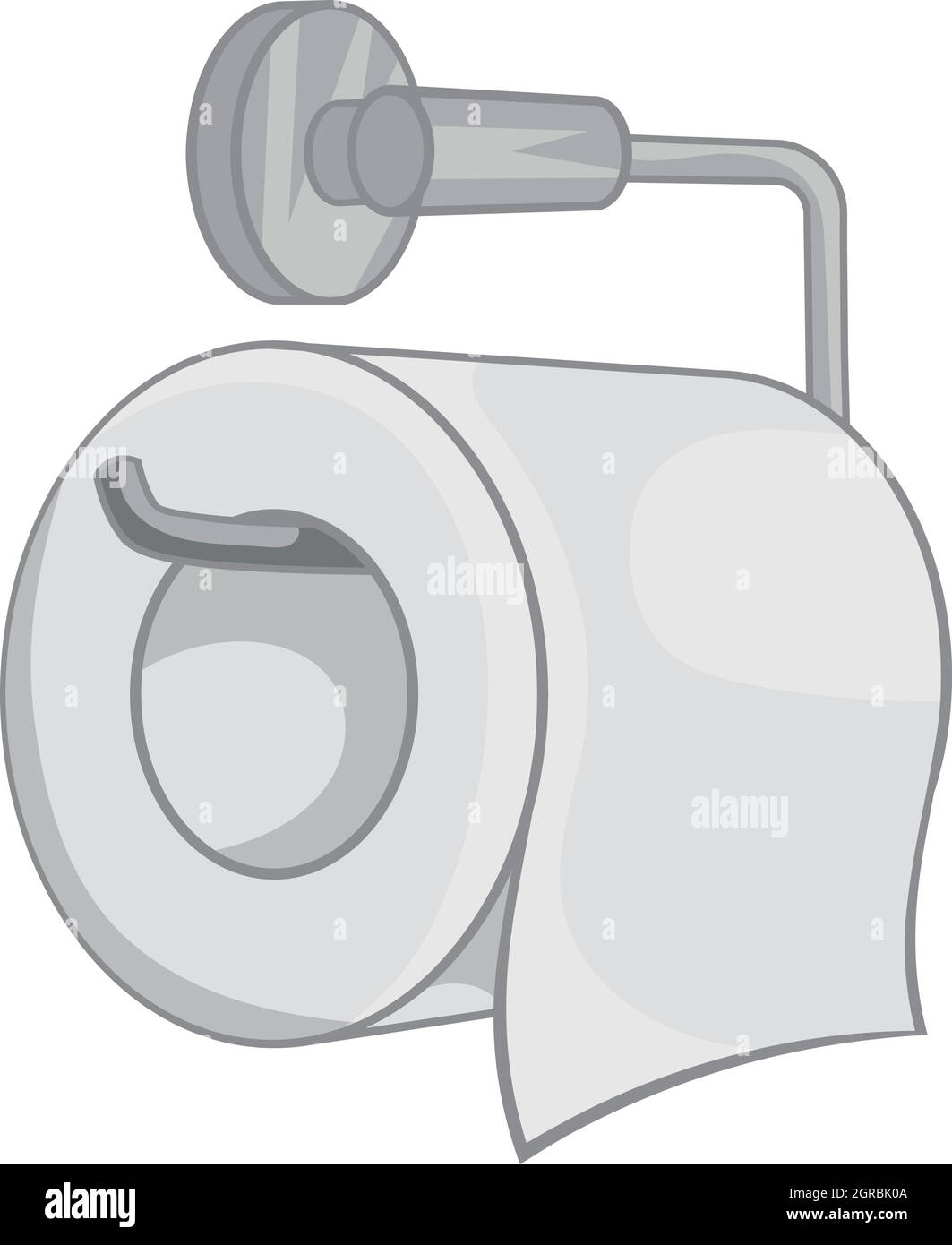 L'icône de papier toilette, style monochrome noir Illustration de Vecteur