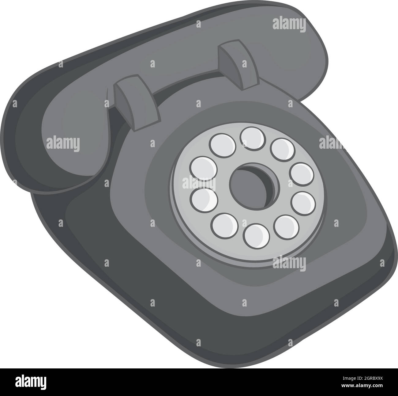 Icône de combiné de téléphone, style monochrome noir Illustration de Vecteur
