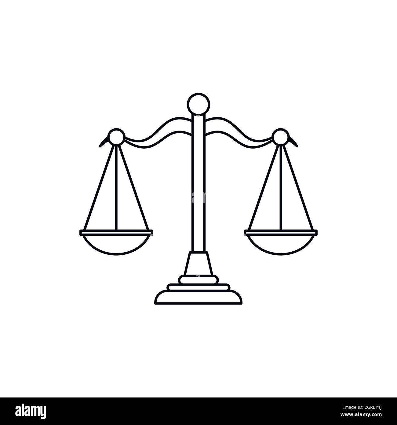 Balance de la justice, l'icône de style contour Illustration de Vecteur