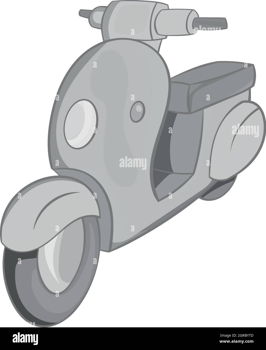 Moto Scooter, icône style monochrome noir Illustration de Vecteur