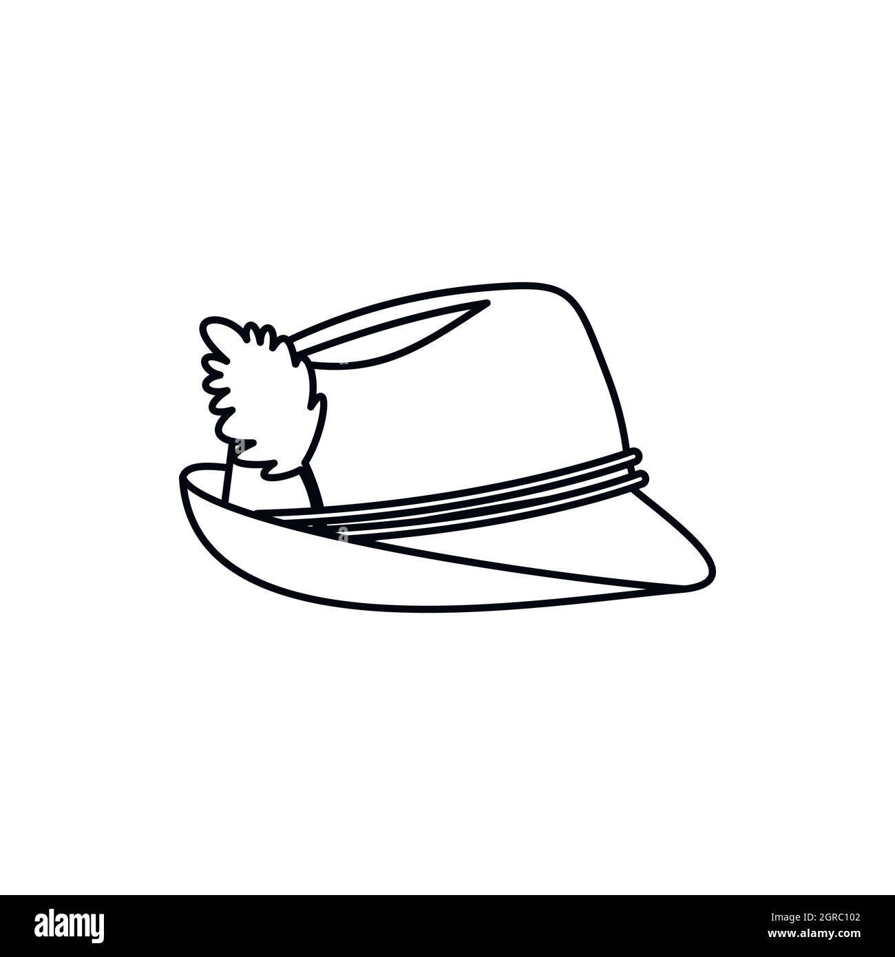 Oktoberfest tirol hat, icône de style contour Illustration de Vecteur
