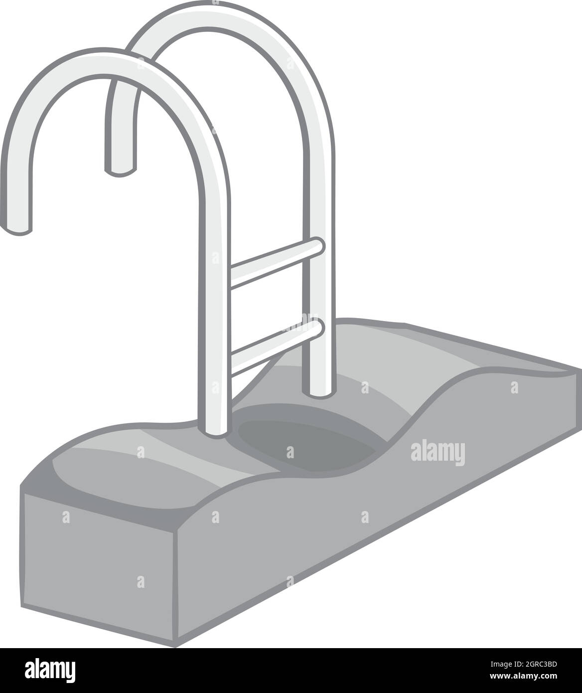 Piscine de style monochrome noir, icône Illustration de Vecteur