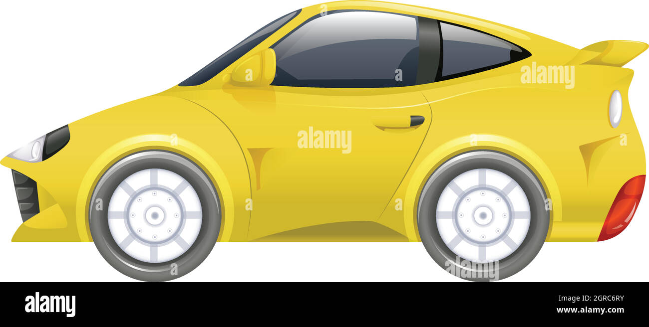Voiture de sport de couleur jaune Illustration de Vecteur