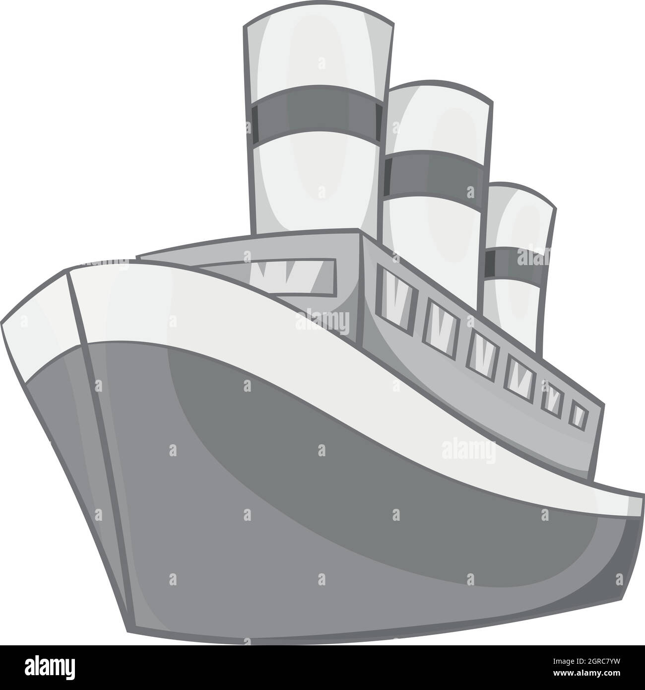 L'icône du navire en style monochrome noir Illustration de Vecteur