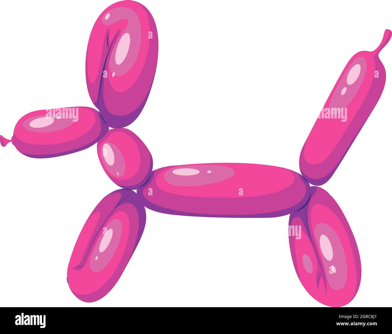Ballon en forme de chien de couleur rose Illustration de Vecteur