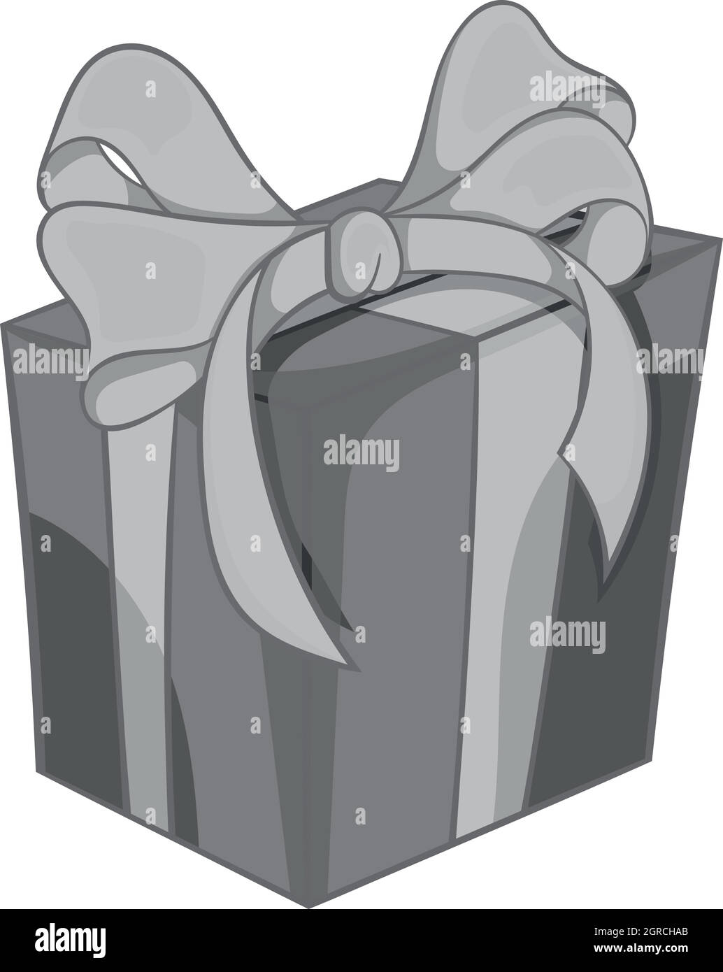 L'icône de boîte-cadeau, style monochrome noir Illustration de Vecteur