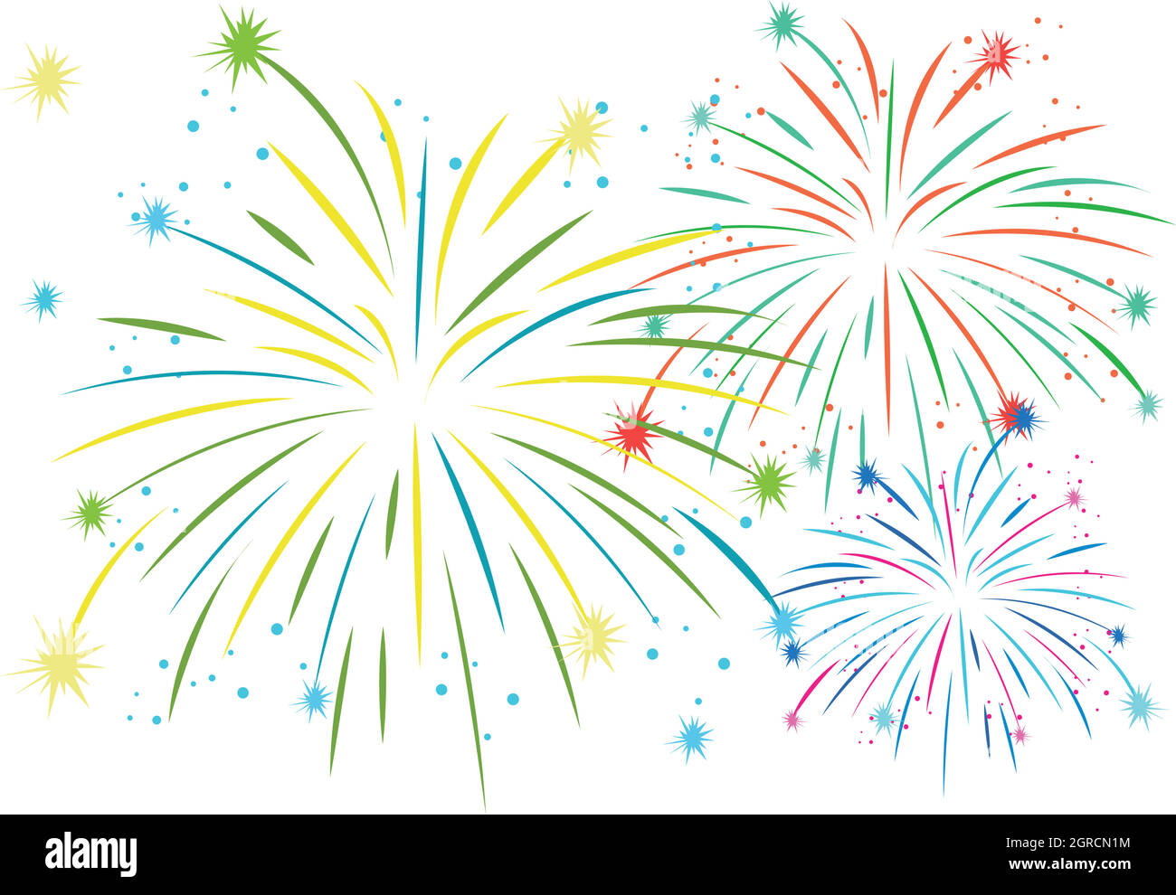 Feu d'artifice dans de nombreuses couleurs Illustration de Vecteur