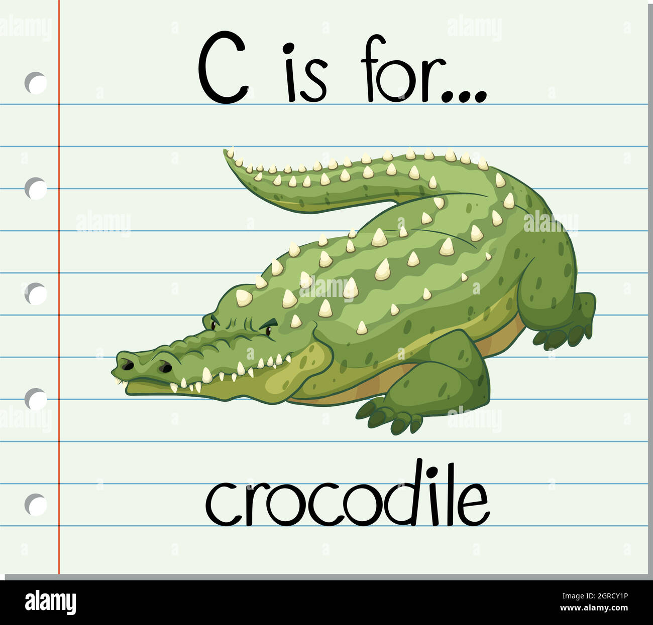 La lettre C de la carte de visite est pour crocodile Illustration de Vecteur