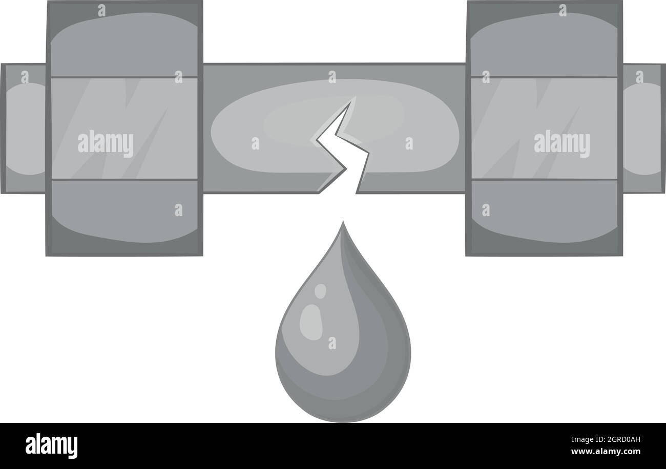 Tuyau eau percée, icône style monochrome Illustration de Vecteur Tuyau eau percée, icône style monochrome Illustration de Vecteur