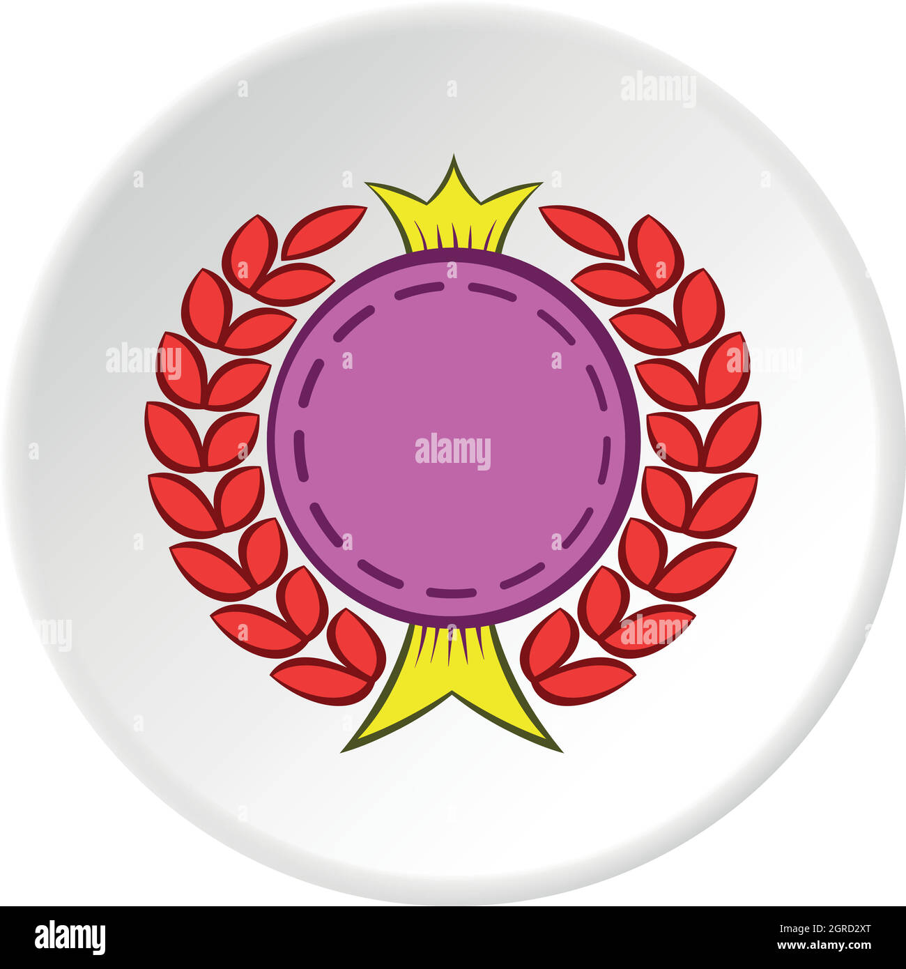 Icône d'étiquette ronde de qualité supérieure, style de dessin animé Illustration de Vecteur