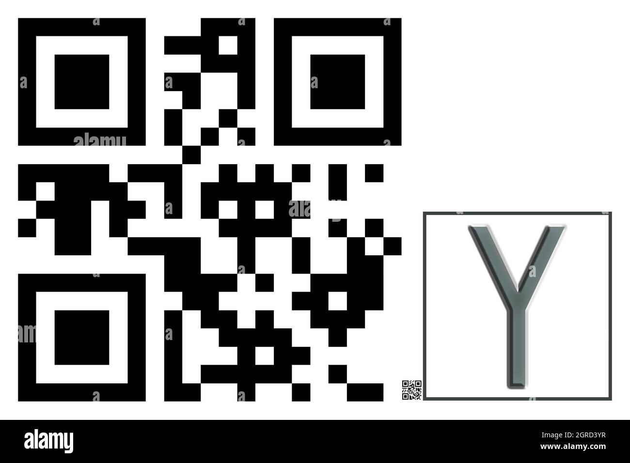 Monogramme de caractère majuscule y , code QR Banque D'Images