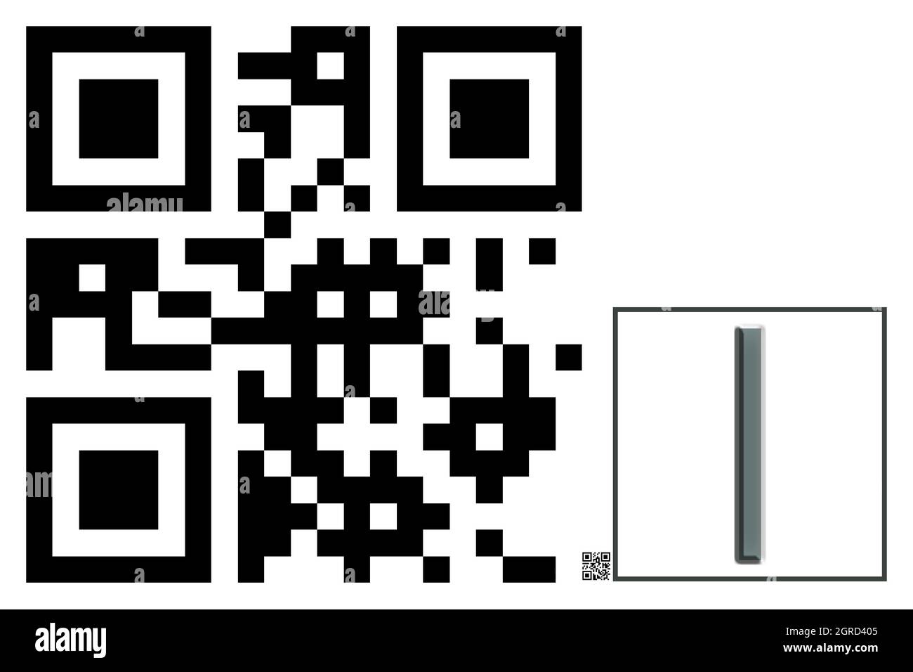 Monogramme du caractère majuscule I , code QR Banque D'Images