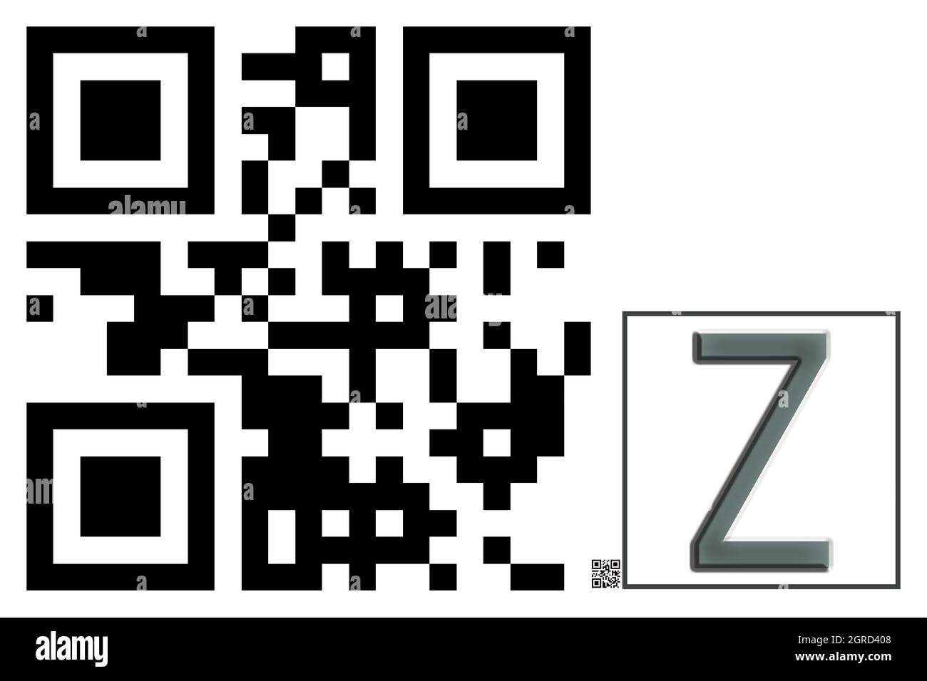 Monogramme du caractère majuscule Z , code QR Banque D'Images