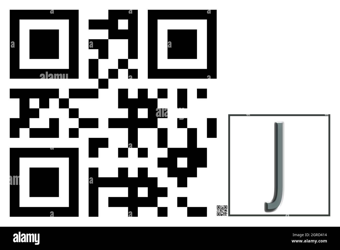Monogramme du caractère majuscule J , code QR Banque D'Images