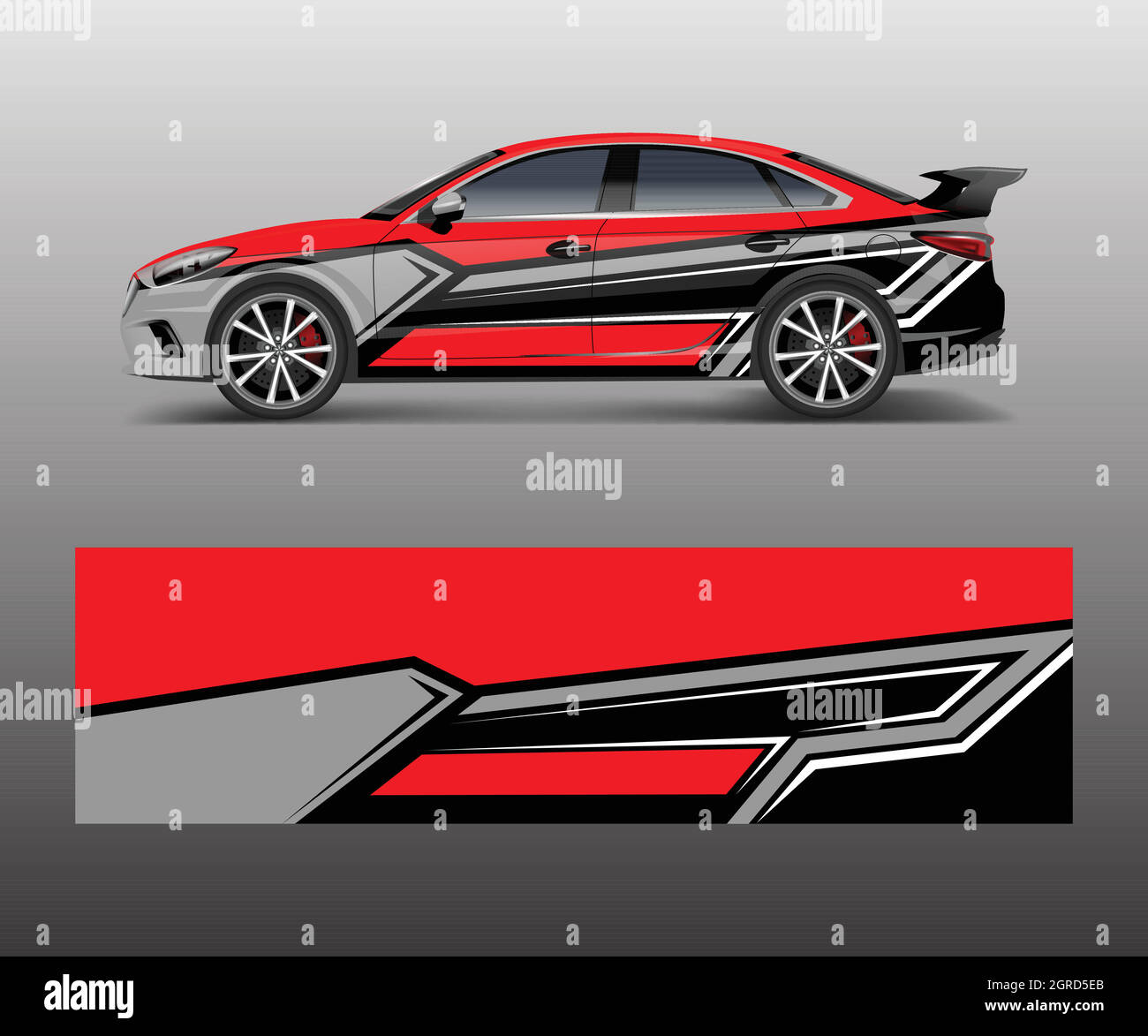 Car wrap decal design vector. Graphic abstract racing designs for vehicle, , race, adventure template design vector Illustration de Vecteur