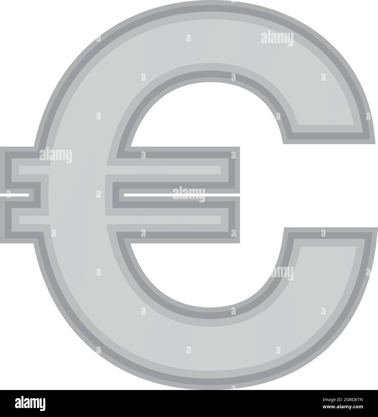 Signe de l'euro, l'icône d'argent style monochrome noir Illustration de Vecteur