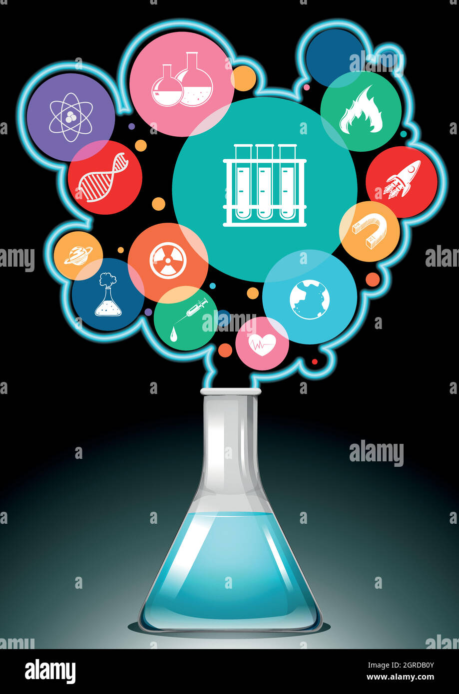 Infographie avec symboles scientifiques Illustration de Vecteur