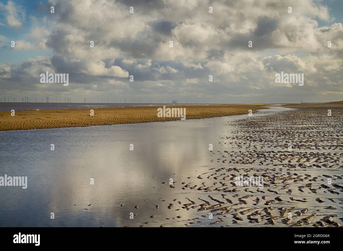plage à marée basse avec bar de sable Banque D'Images