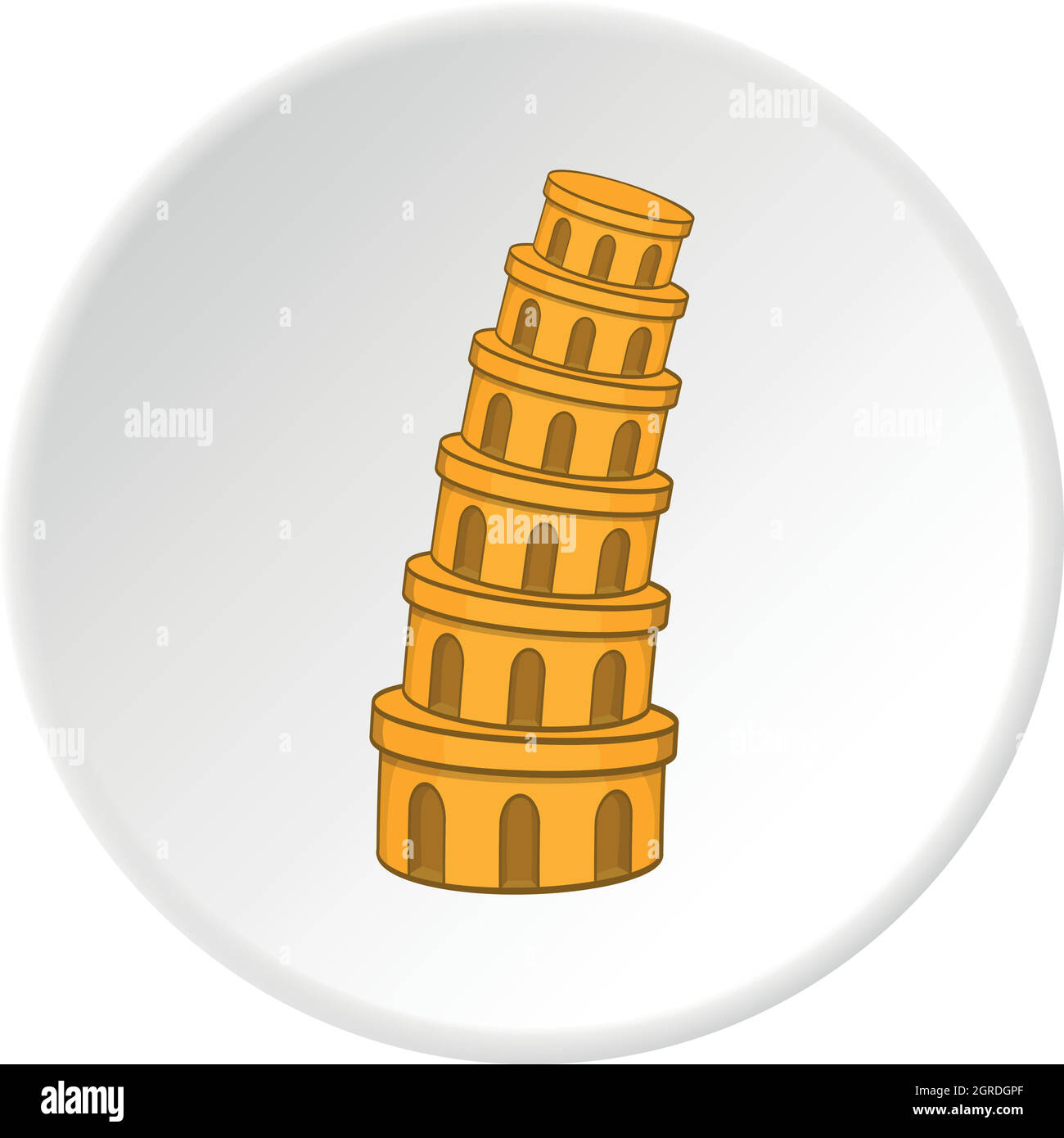 La tour penchée de Pise, l'icône de style cartoon Illustration de Vecteur