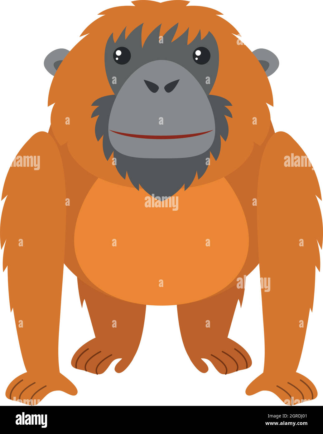 Orangutan à fourrure brune Illustration de Vecteur