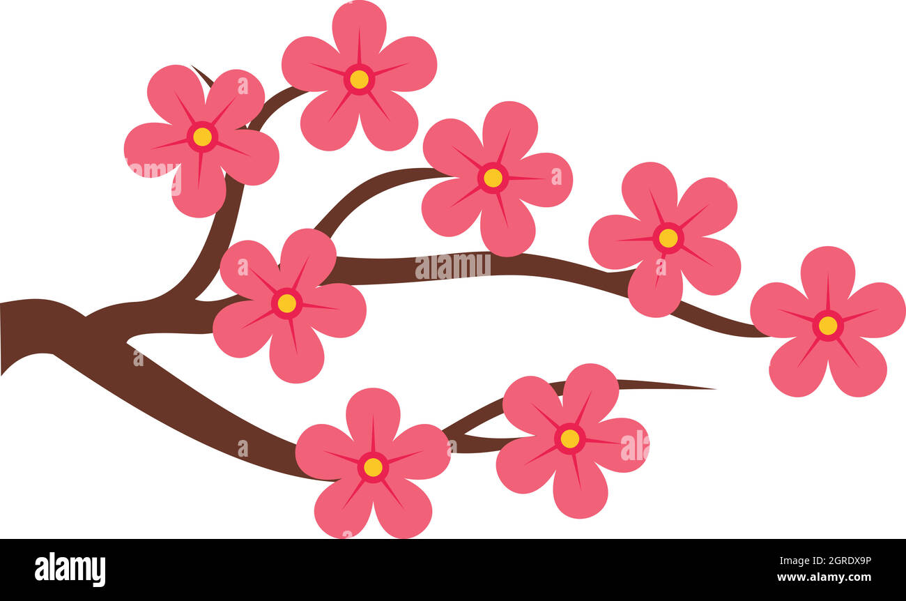 La direction générale de Sakura, l'icône de style plat Illustration de Vecteur