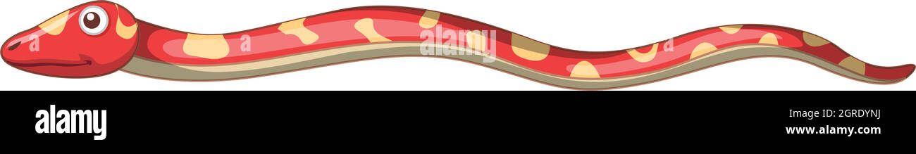 Un serpent rouge sur fond blanc Illustration de Vecteur