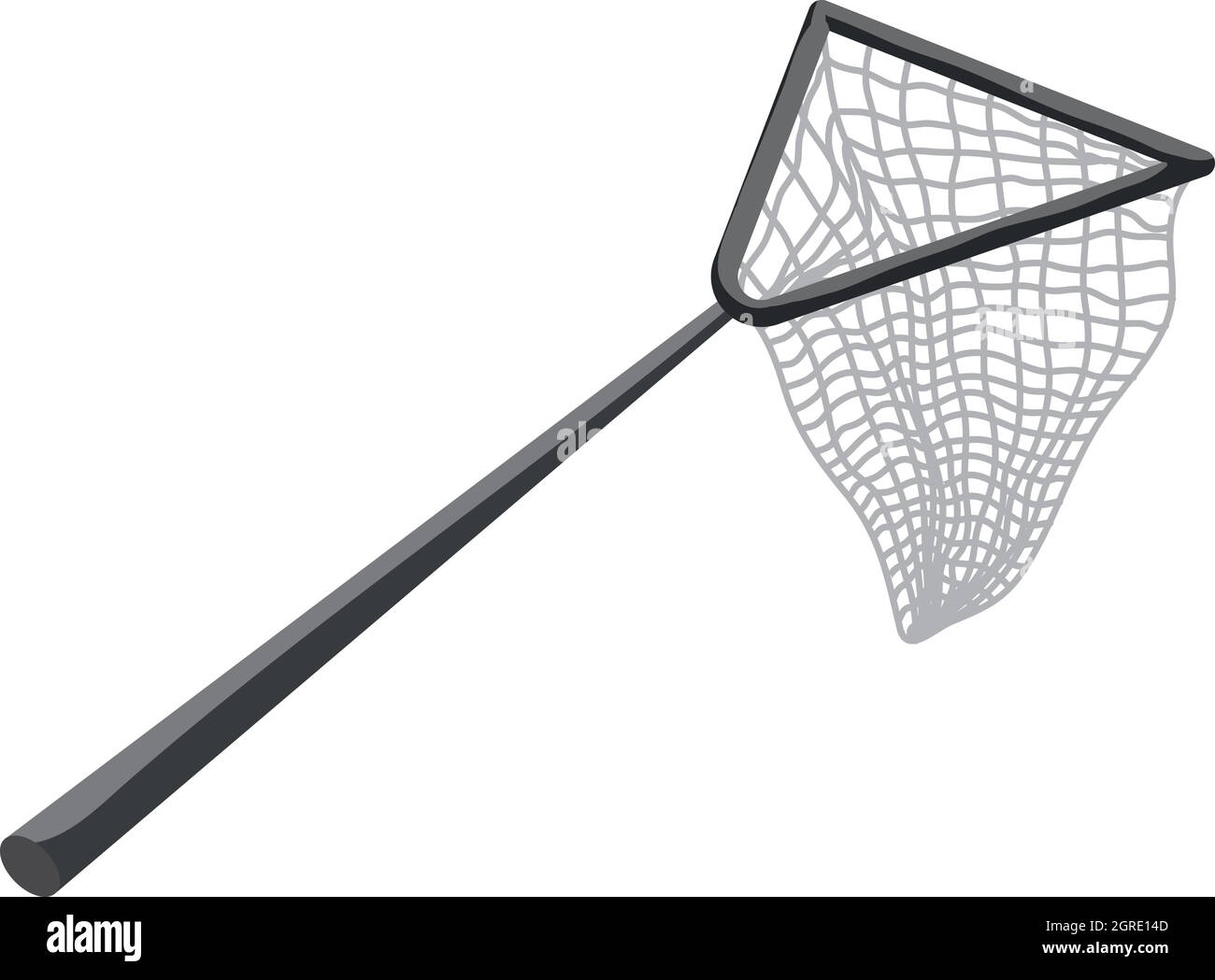 Filet de pêche, l'icône de style monochrome noir Illustration de Vecteur