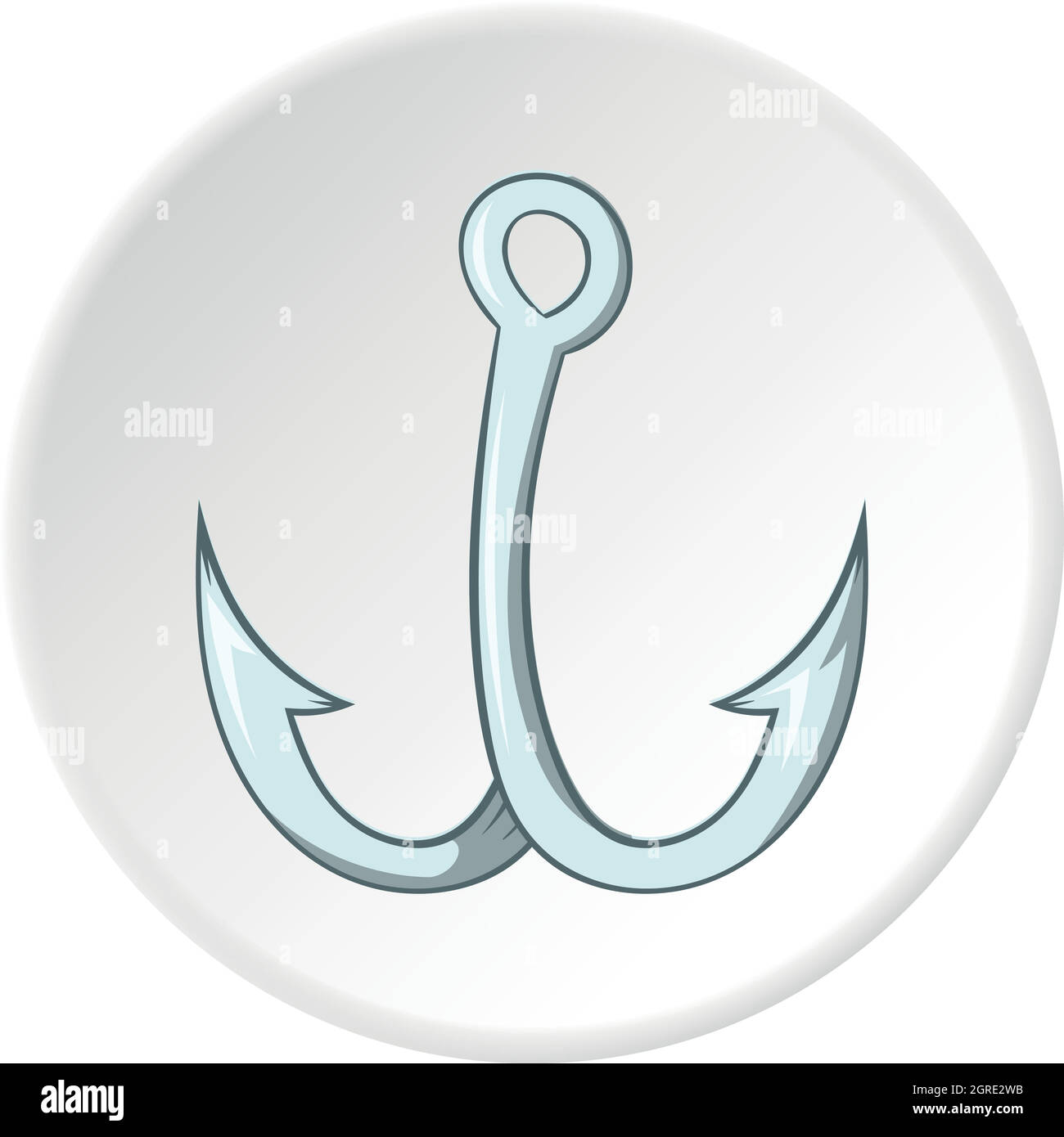 Crochet pour l'icône de pêche, cartoon style Illustration de Vecteur