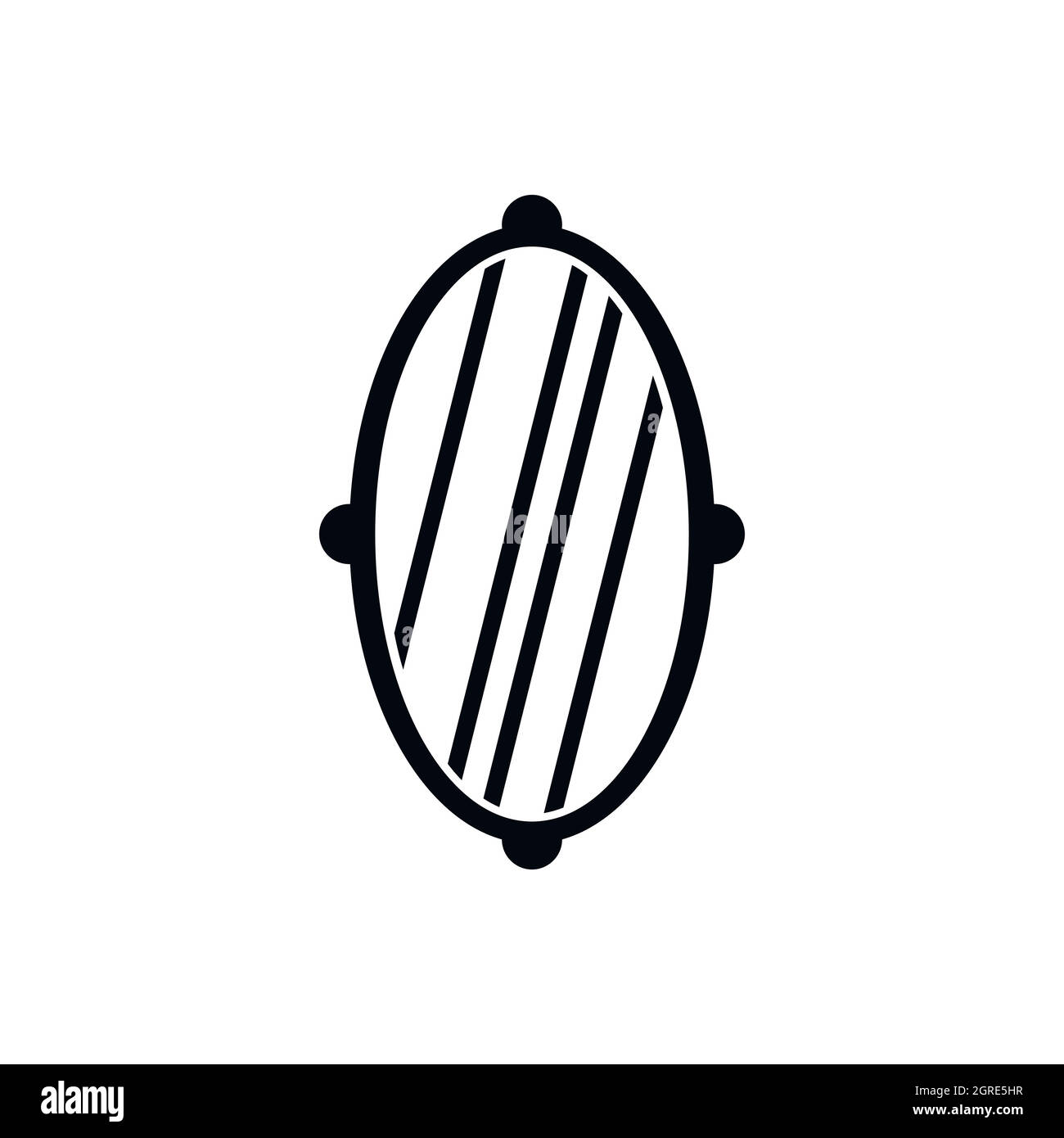 Miroir ovale de style simple, l'icône du châssis Illustration de Vecteur