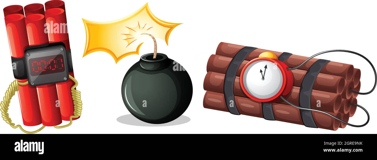 Bombes explosives Illustration de Vecteur