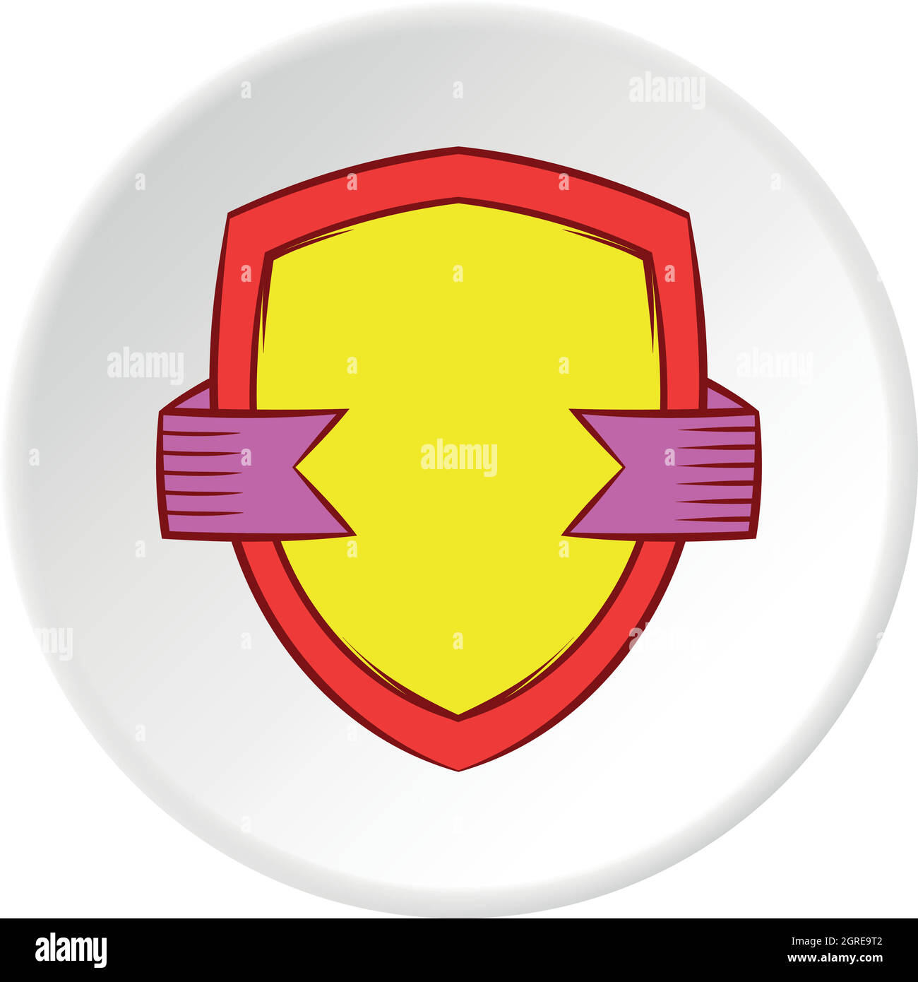 Icône de bouclier de qualité, style de dessin animé Illustration de Vecteur