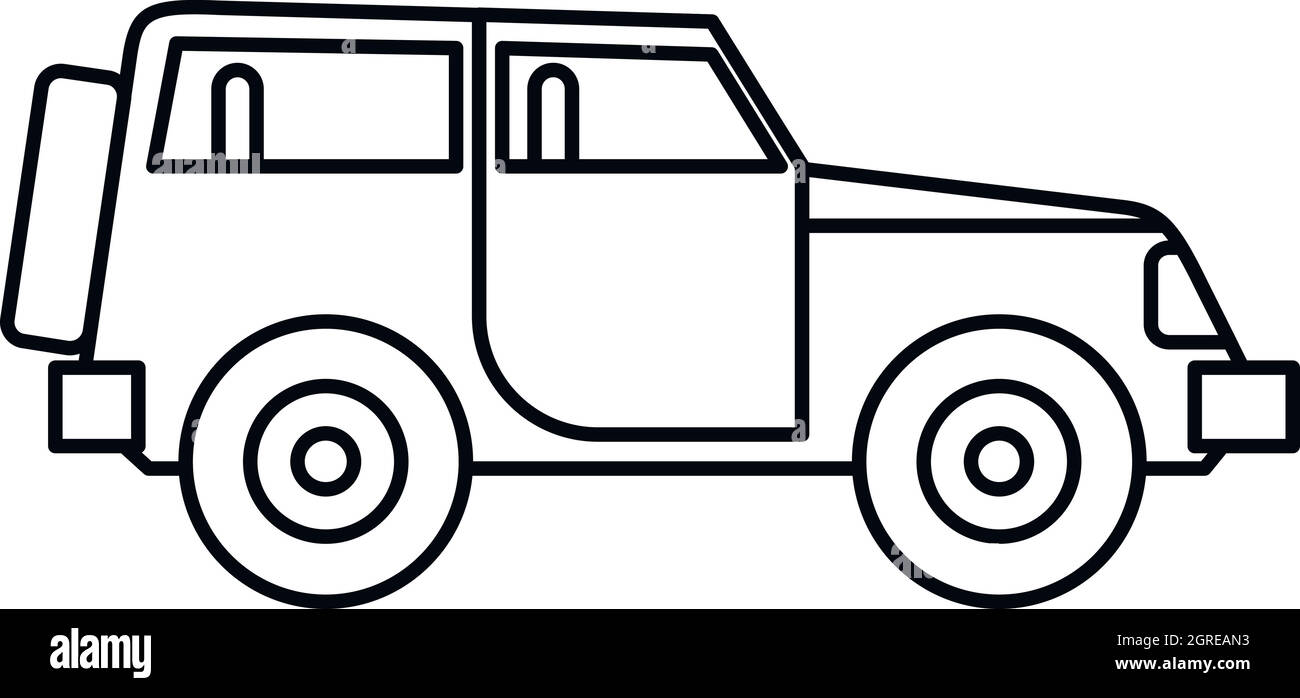 Icône style du contour en Jeep Illustration de Vecteur