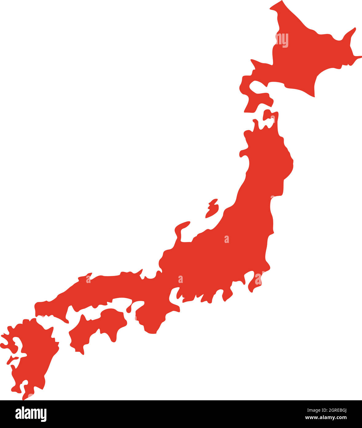 Carte rouge du Japon, l'icône de style plat Illustration de Vecteur