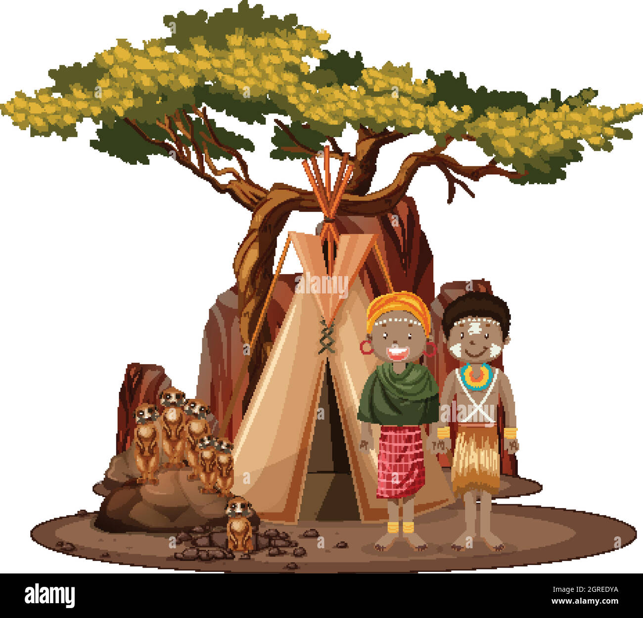 Les ethnies des tribus africaines isolées Illustration de Vecteur
