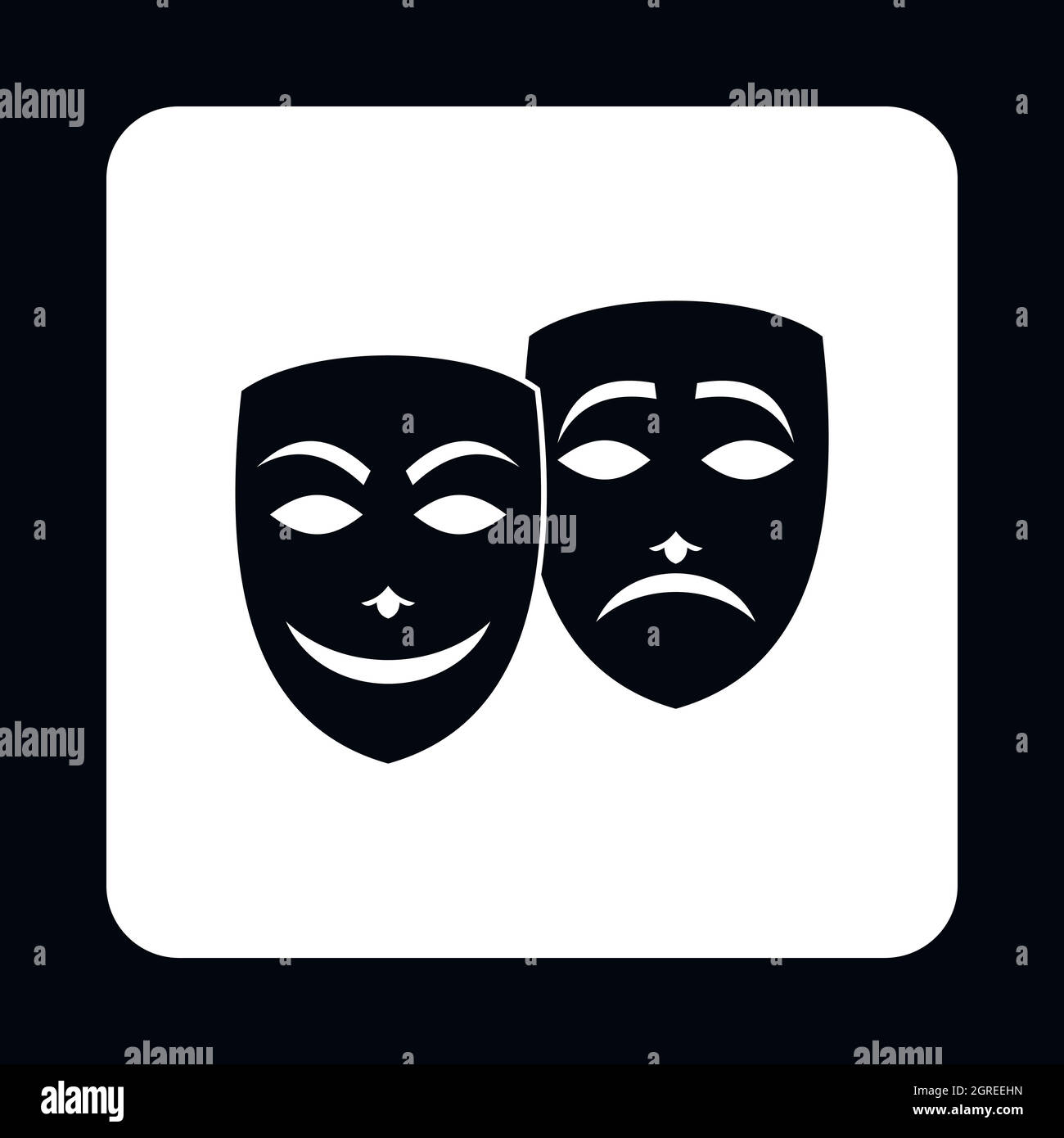 La comédie et la tragédie des masques de théâtre icon Illustration de Vecteur
