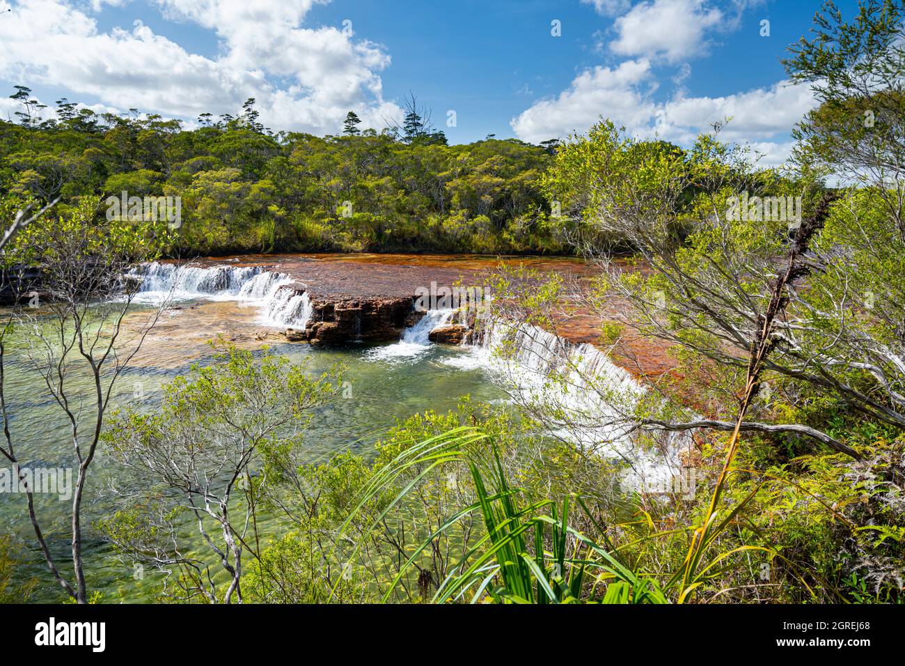 Fruit Bat Falls sur Eliot Creek, un arrêt touristique populaire et un trou de baignade sur la péninsule de Cape York Banque D'Images