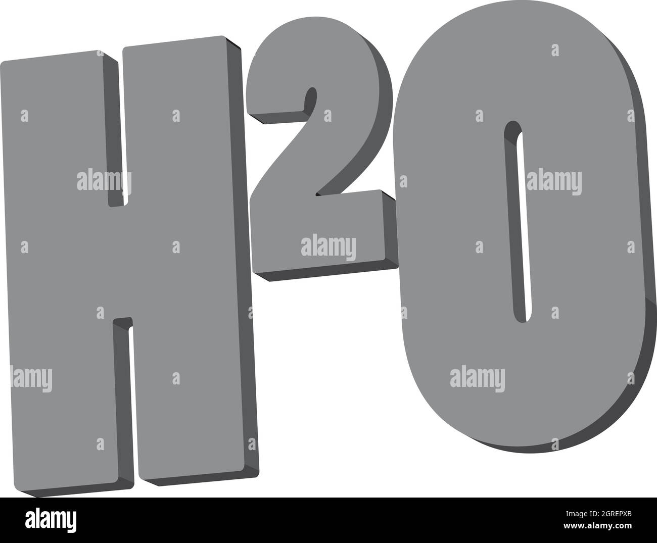 Formule chimique de l'icône de l'eau, style monochrome Illustration de Vecteur