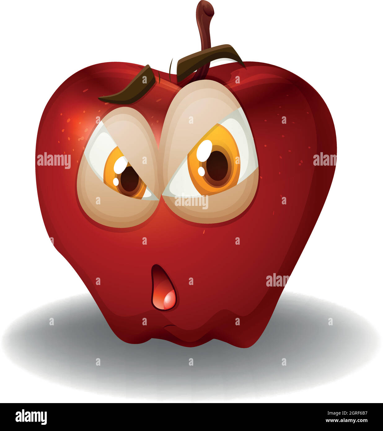 Pomme fraîche avec visage Illustration de Vecteur