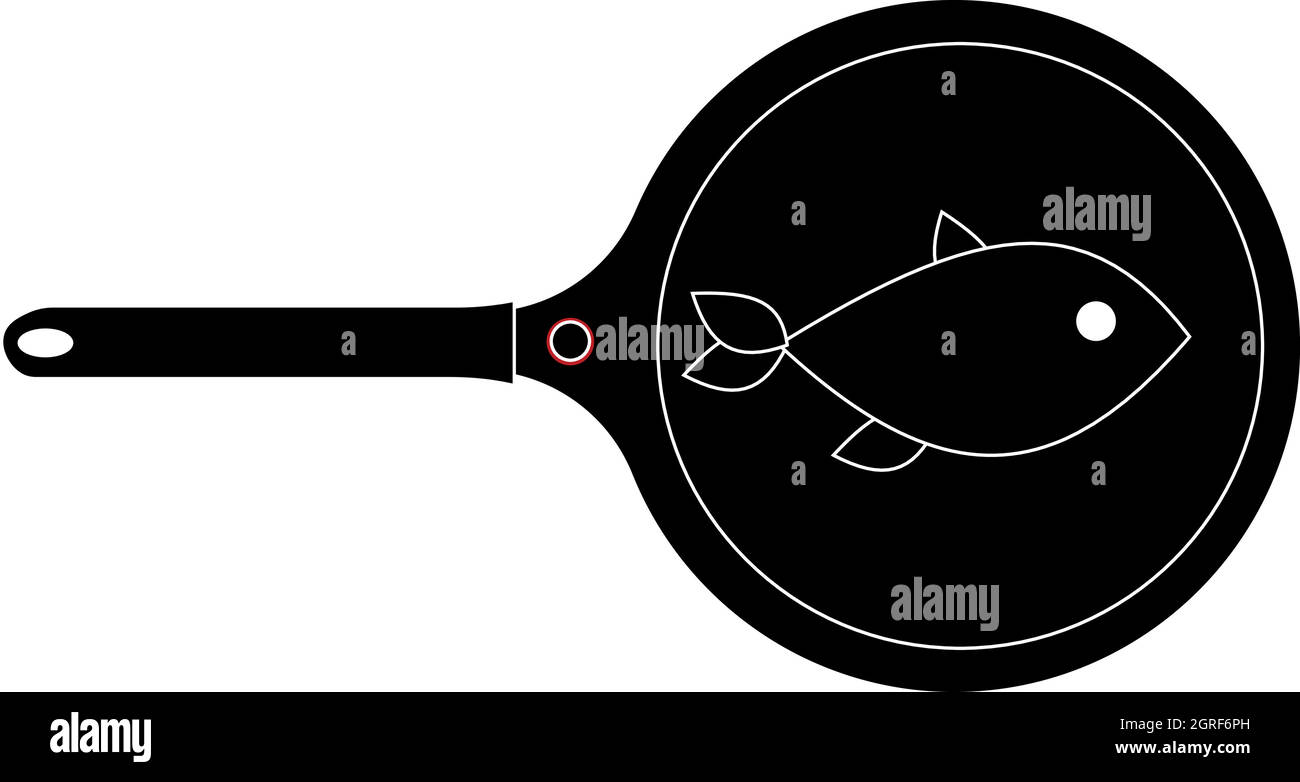 Net avec l'icône de poisson, le style simple Illustration de Vecteur