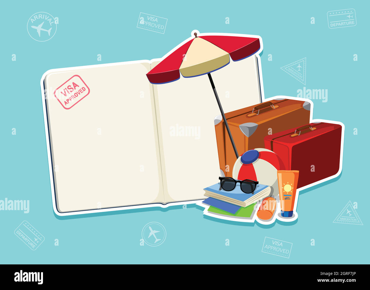 Modèle de page de passeport vierge Image Vectorielle Stock - Alamy