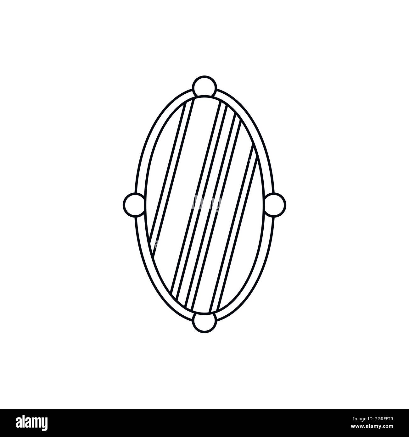 Miroir ovale en icône style contour Illustration de Vecteur
