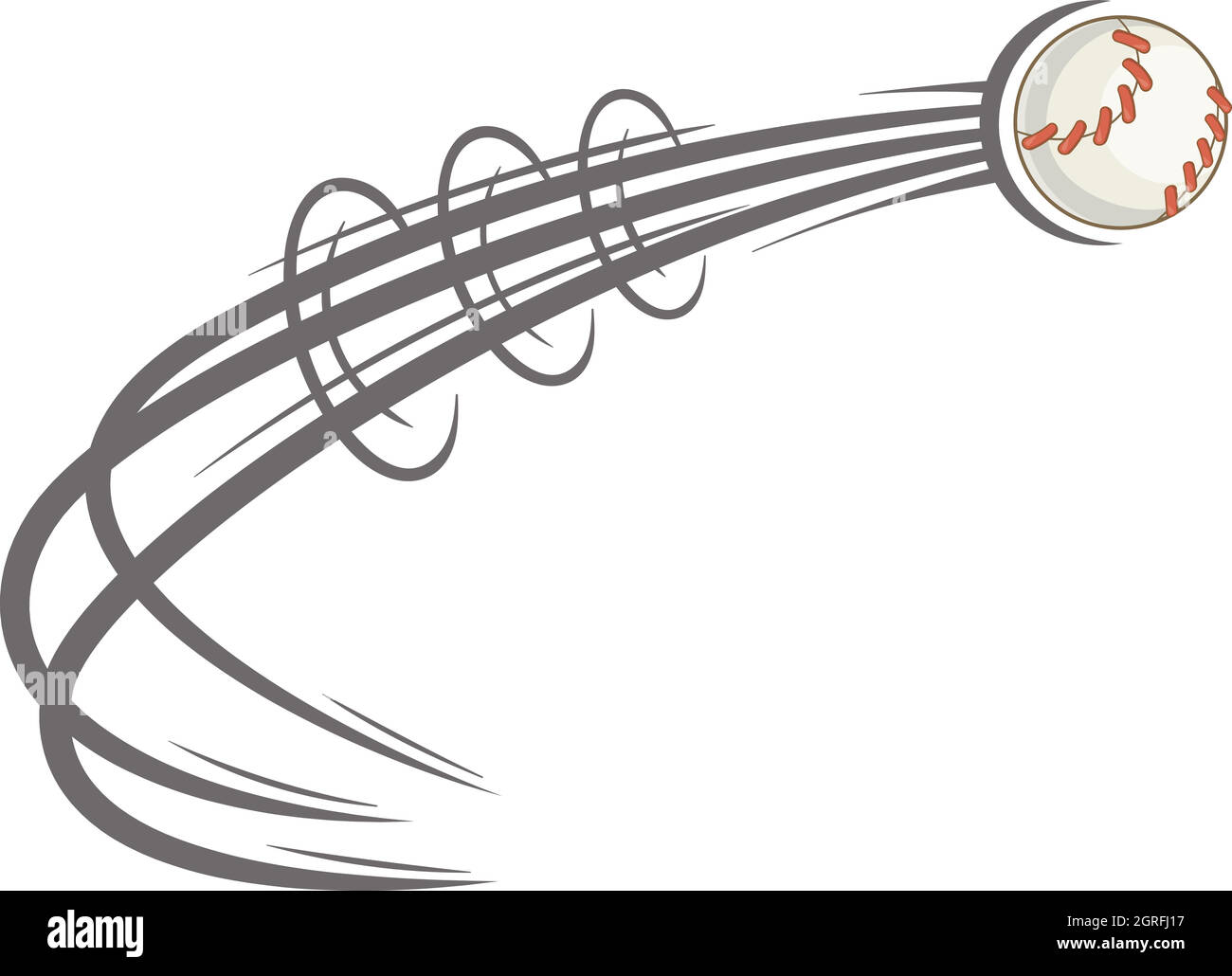 Balle de baseball icône fly, cartoon style Illustration de Vecteur