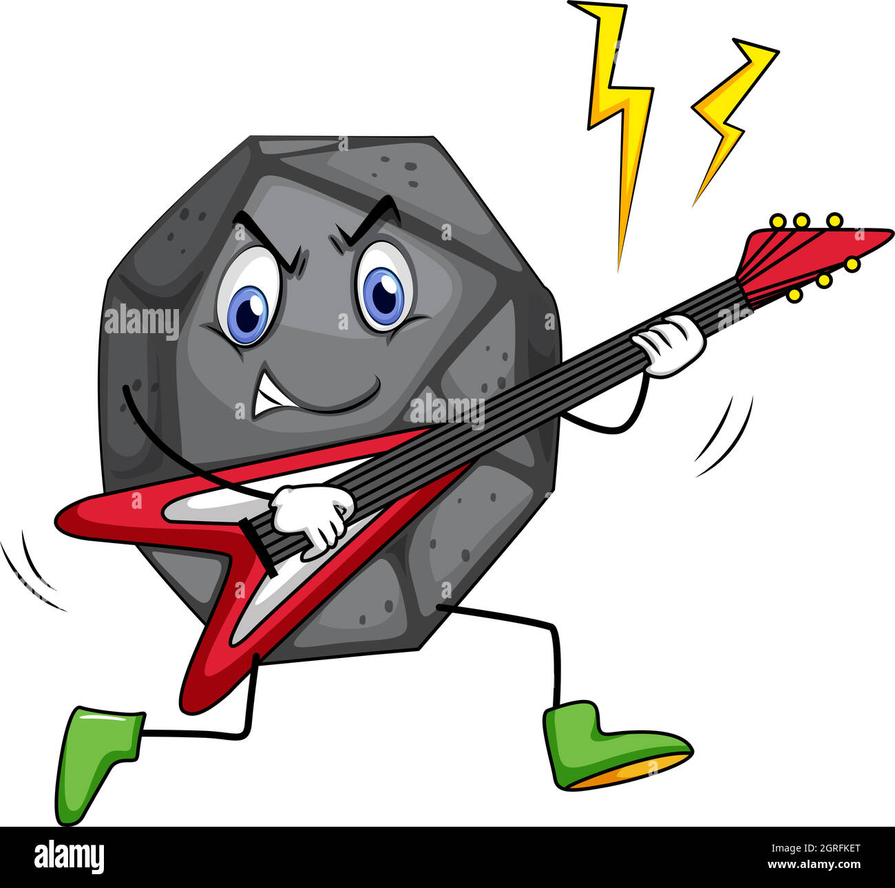 Rock star jouant de la guitare Illustration de Vecteur