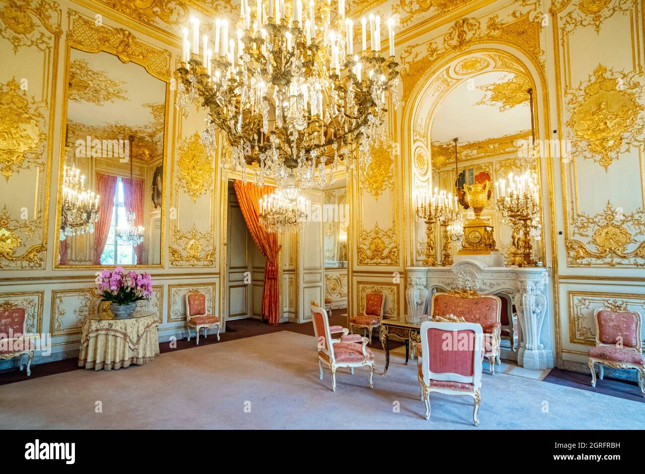 France, Paris, région classée au patrimoine mondial de l'UNESCO, le Palais Bourbon, chef de l'Assemblée nationale, salles de réception du président de l'Assemblée Banque D'Images