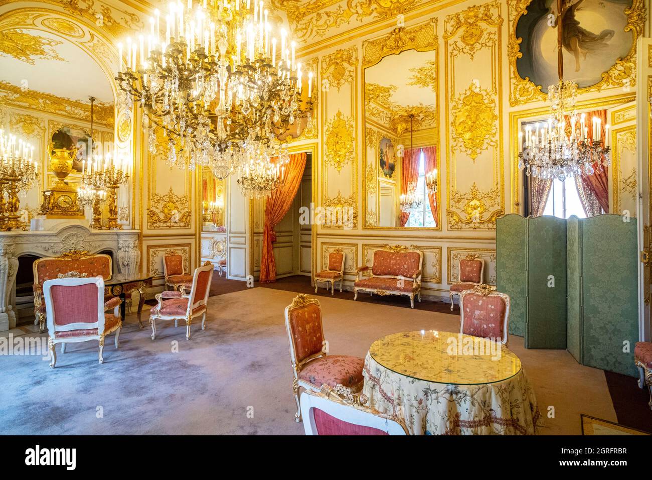 France, Paris, région classée au patrimoine mondial de l'UNESCO, le Palais Bourbon, chef de l'Assemblée nationale, salles de réception du président de l'Assemblée Banque D'Images