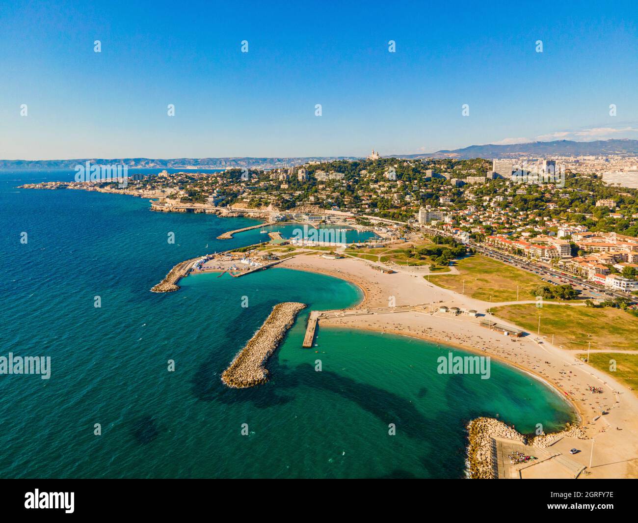 France, Bouches du Rhône, Marseille, les plages du Prado, la plage de ...
