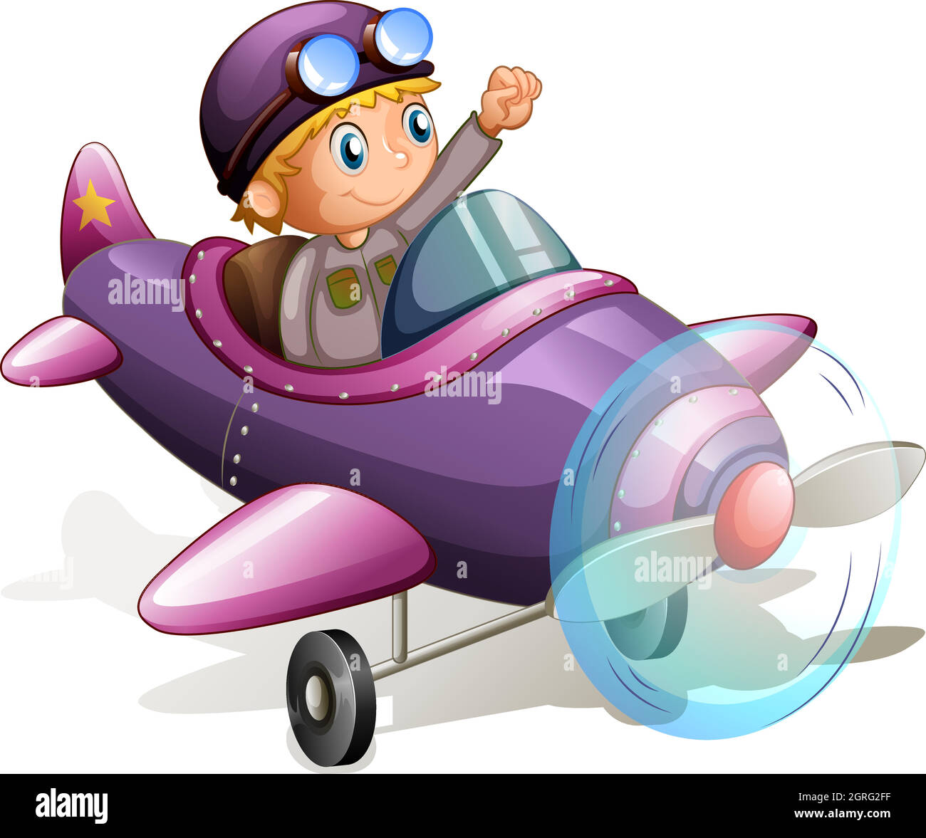 Un avion violet vintage Illustration de Vecteur