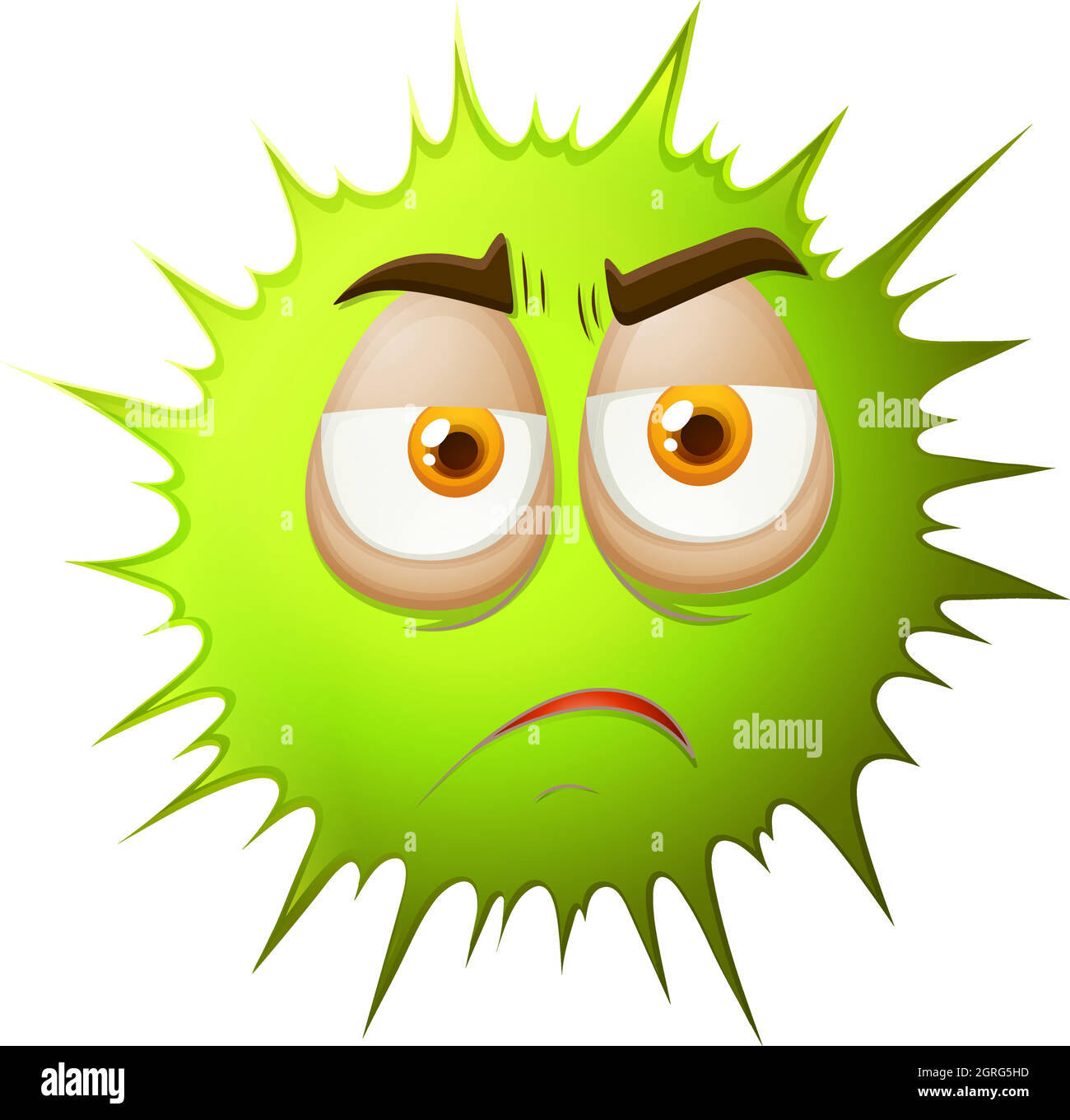 Vert éclabousse avec visage triste Illustration de Vecteur
